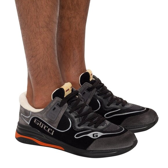 NEW GUCCI Ultrapace Low Top Suede Leather Sneakers G 8 / US 8.5 Men's $950 - Picture 10 of 13